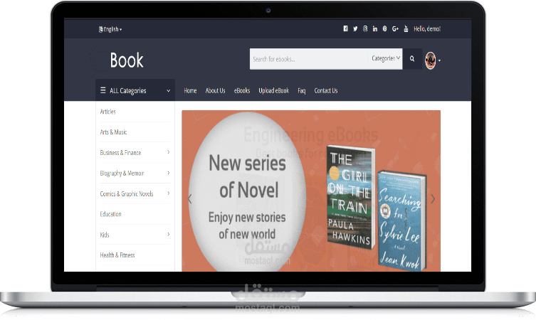 مكتبة إلكترونية لتحميل وعرض الكتب المقروءة والمسموعة Laravel