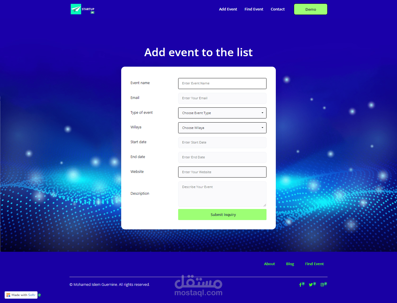 منصة لعرض المؤتمرات والأحداث