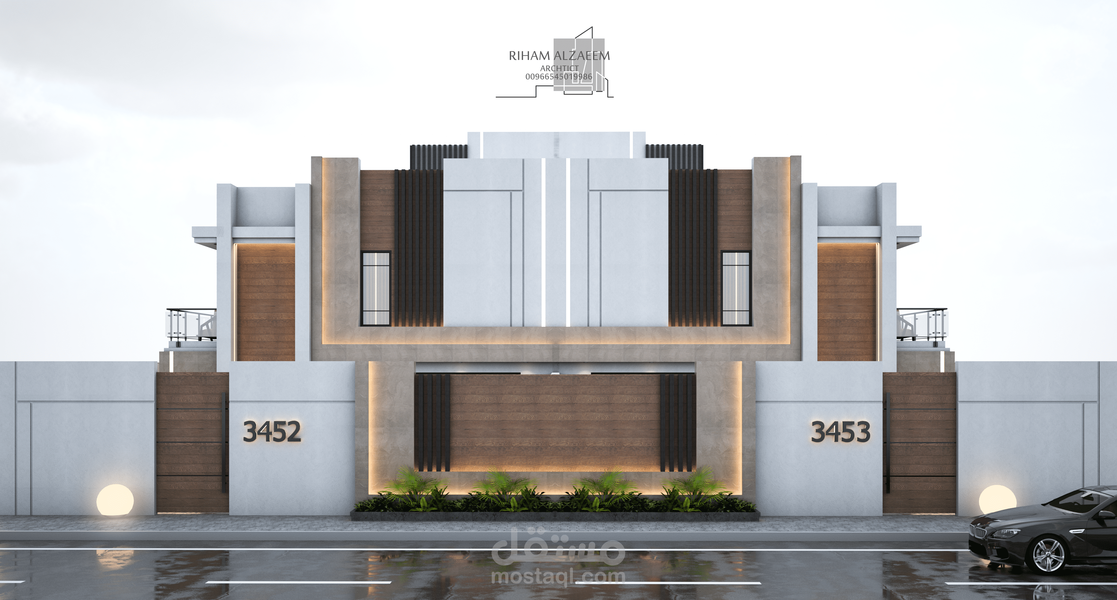 تصميم فلل دوبلكس متلاصقة