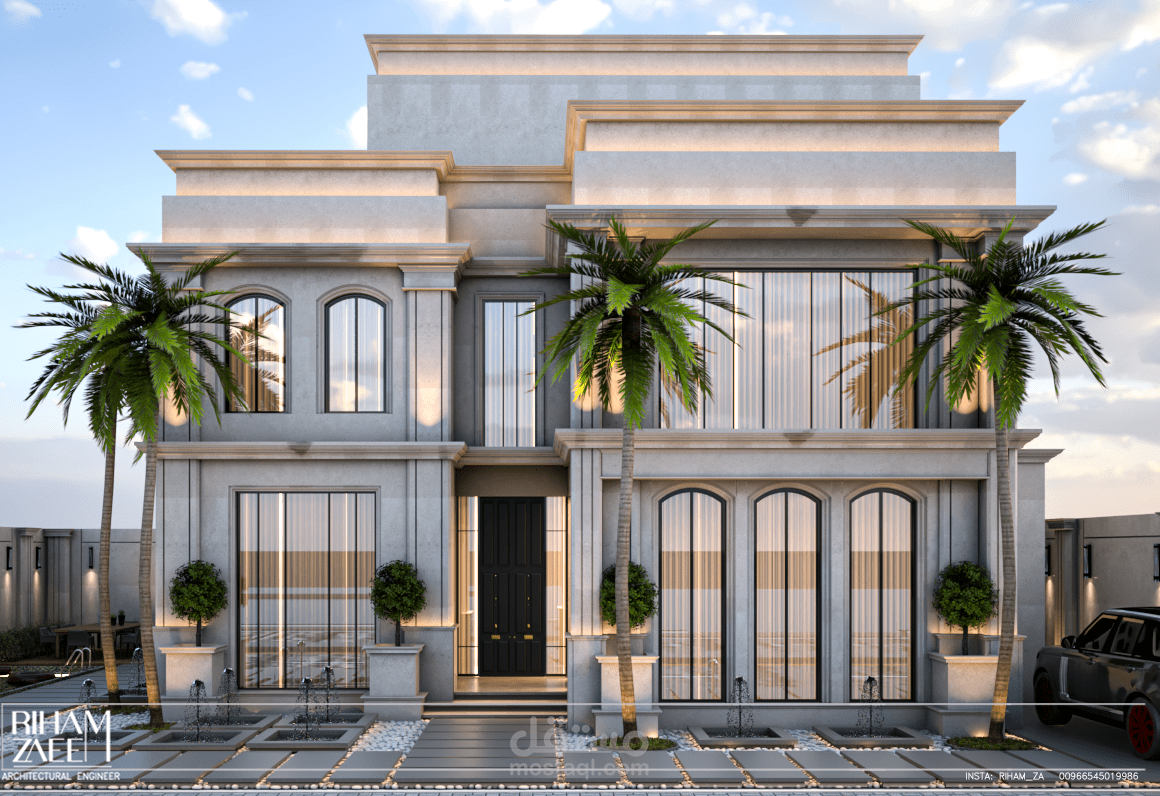 تصميم واجهة فيلا نيو كلاسيك