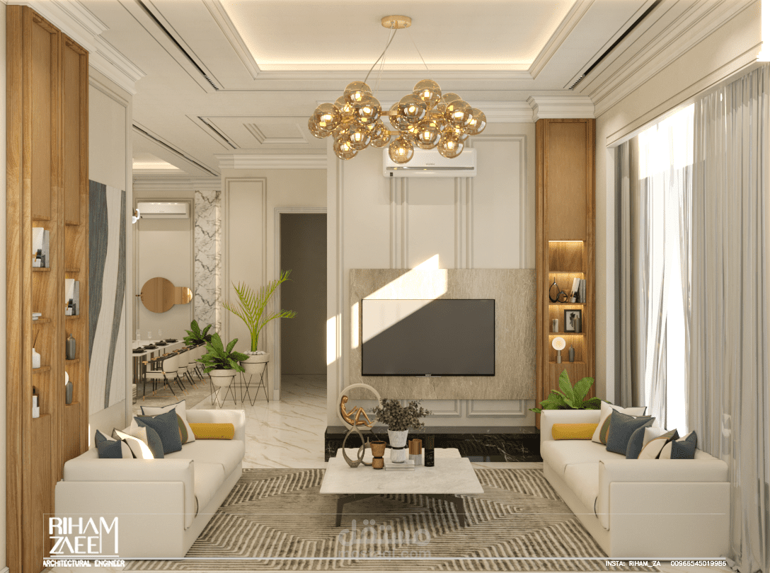 تصميم داخلي فيلا نيو كلاسيك