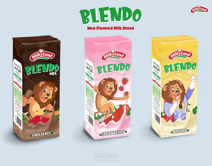 Blendo Flavored Milk Branding and Packaging