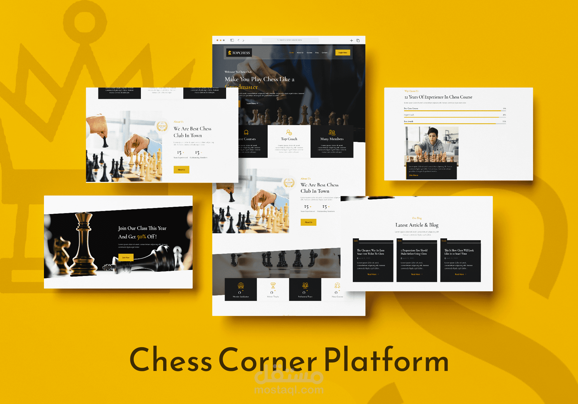 موقع شطرنجي عربي (مقالات ومواضيع + كورسات)