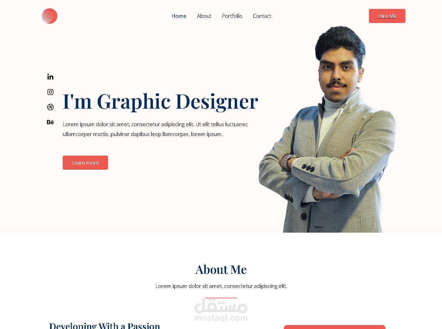 موقع وردبريس شخصي لمصمم جرافيك