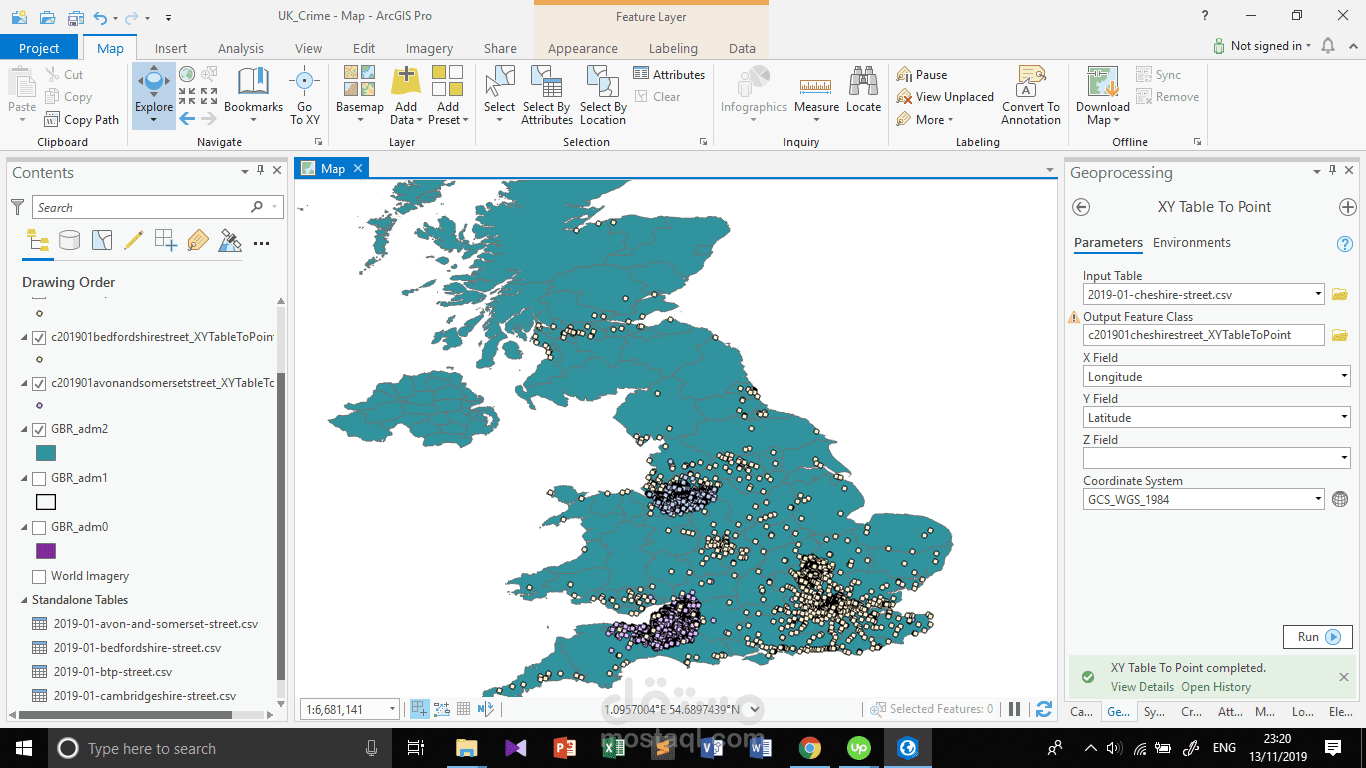 تقرير لدراسة وتحديد أماكن وقوع الجريمة باستخدام نظم المعلومات الجغرافية GIS