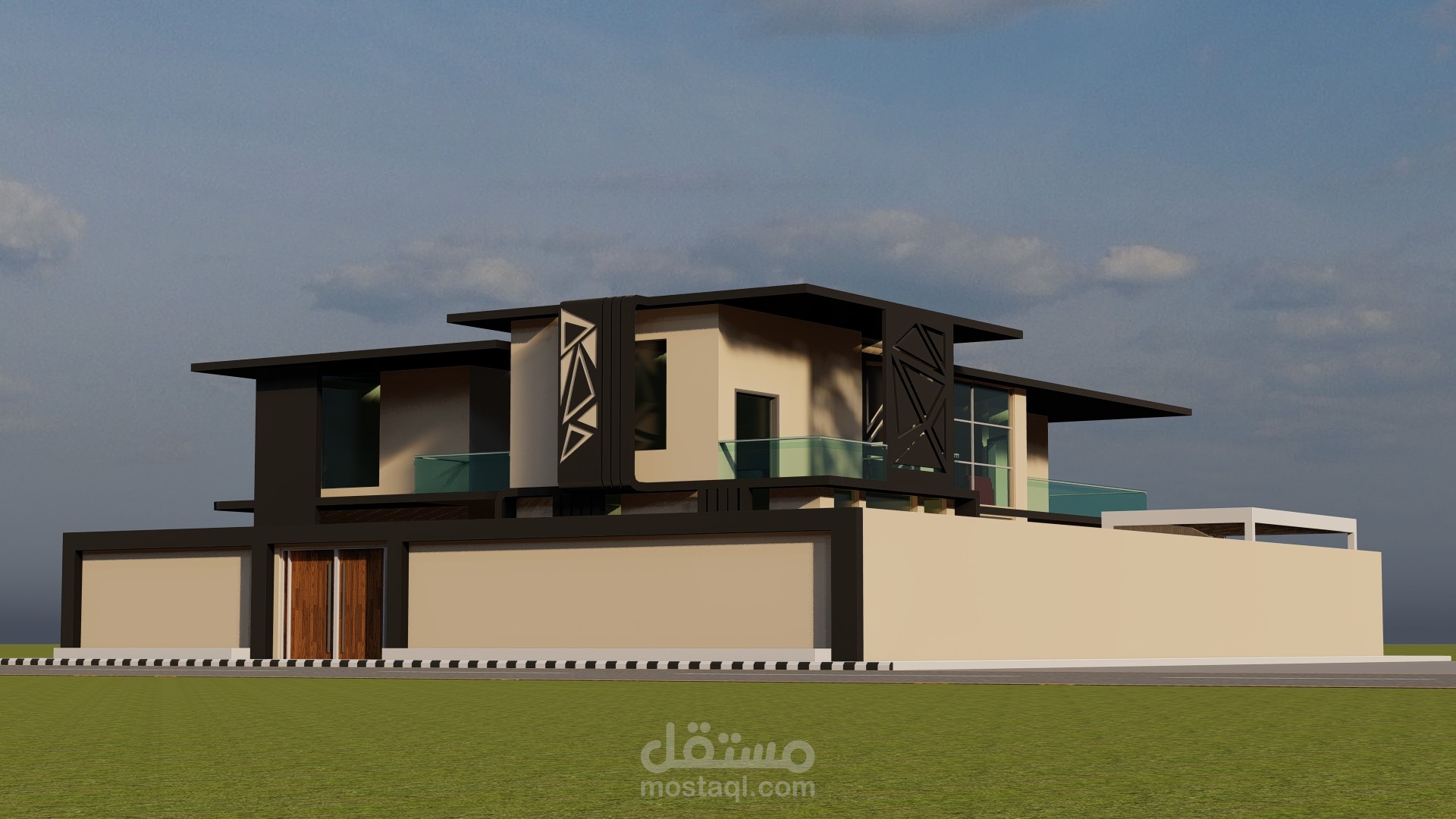 تصميم فيلا سكنية مساحة 600 متر مربع