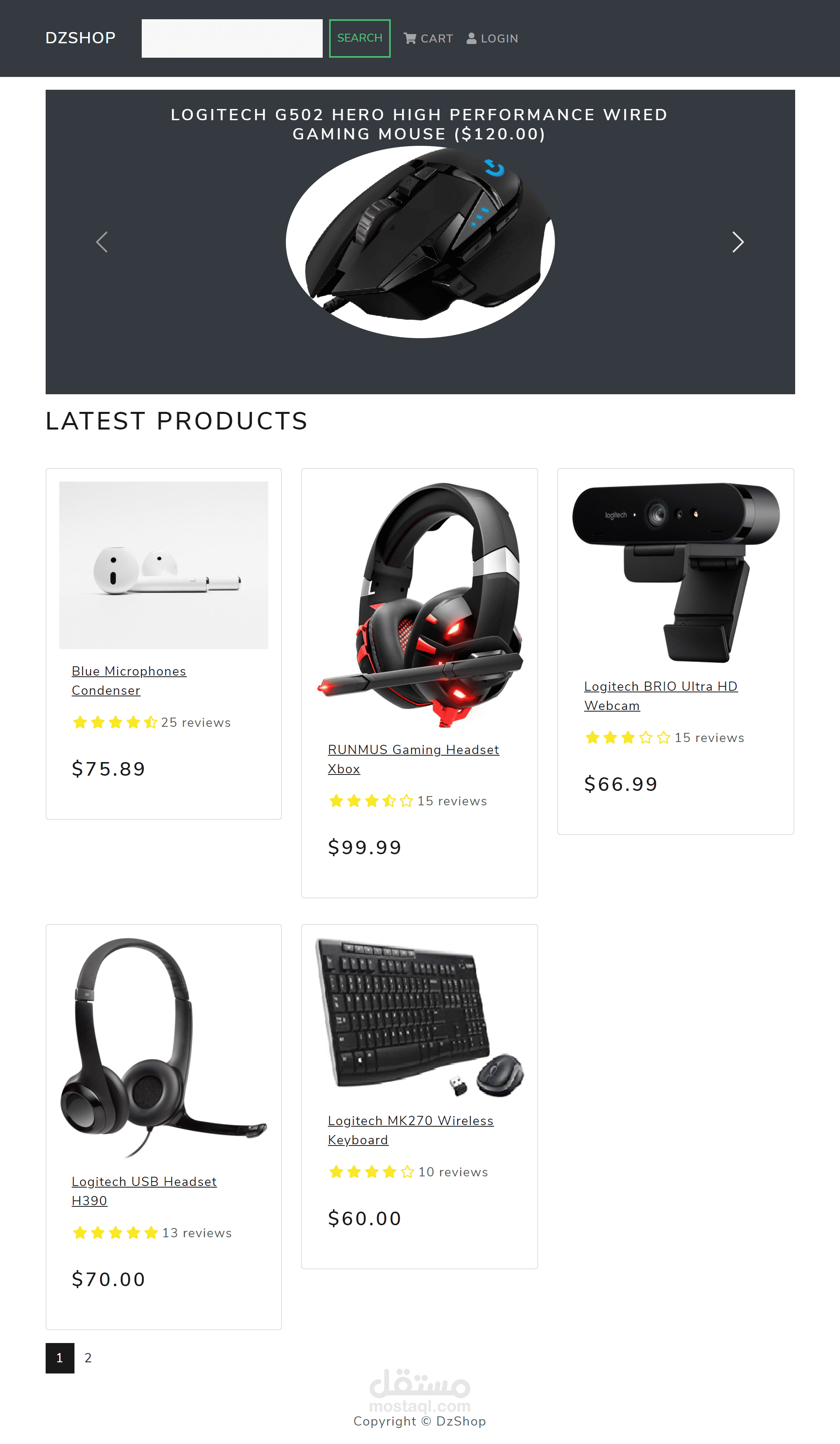 موقع تجارة إلكترونية معمول بتقنية SPA   (Single Page Application) بلغة Django + ReactJS  + Redux