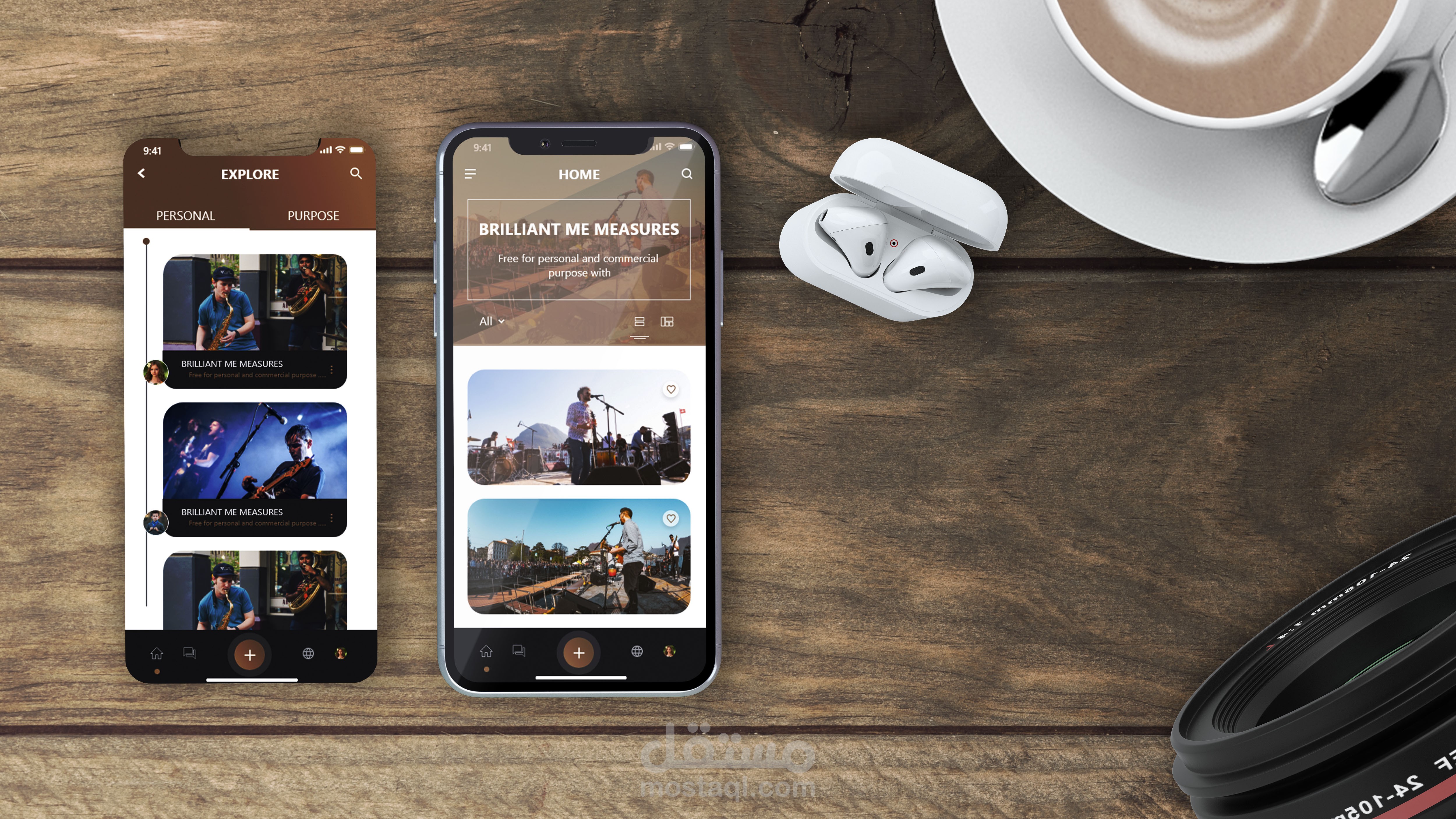تصميم واجهات لبرنامج صوتيات يناسب شاشات الايفون x