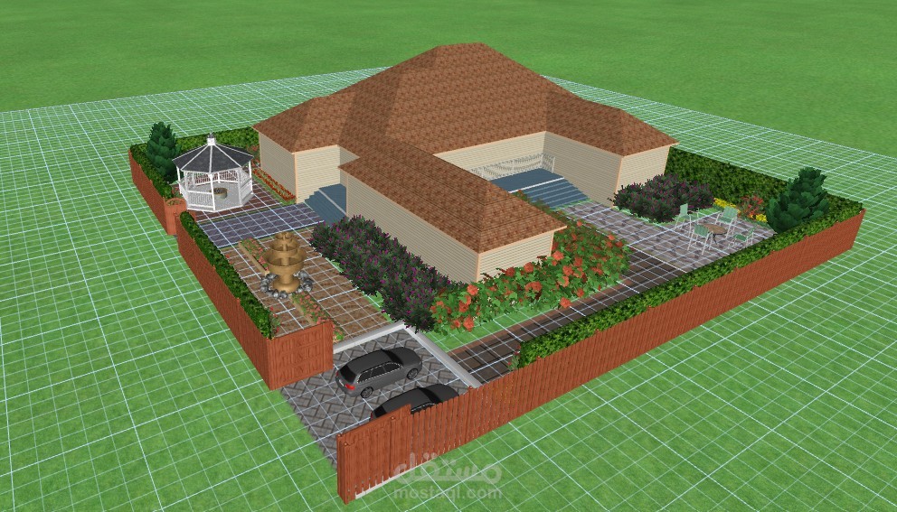 تصميم حدائق لاندسكيب (زراعه وشبكات ري) 2d ; 3d