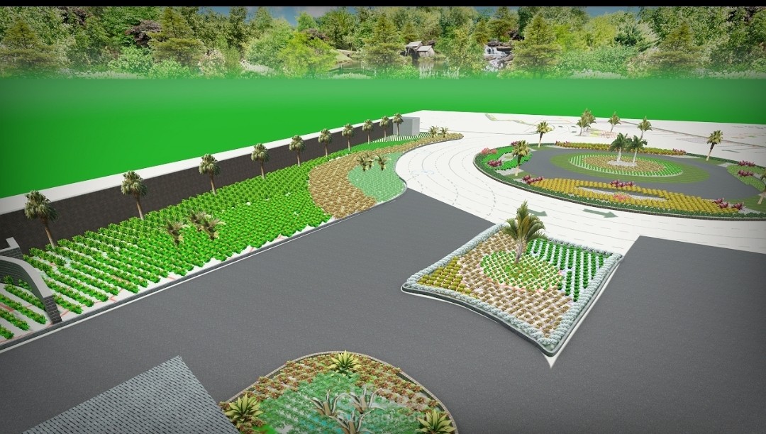 تصميم حدائق اماكن  عامة و مجمعات سكنيه وميادين لاندسكيب وفرش وفقا للمعايير