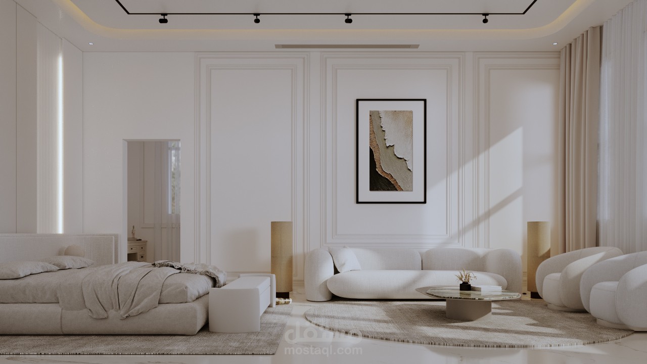 تصميم داخلي لفيلا (غرفة نوم ماستر)