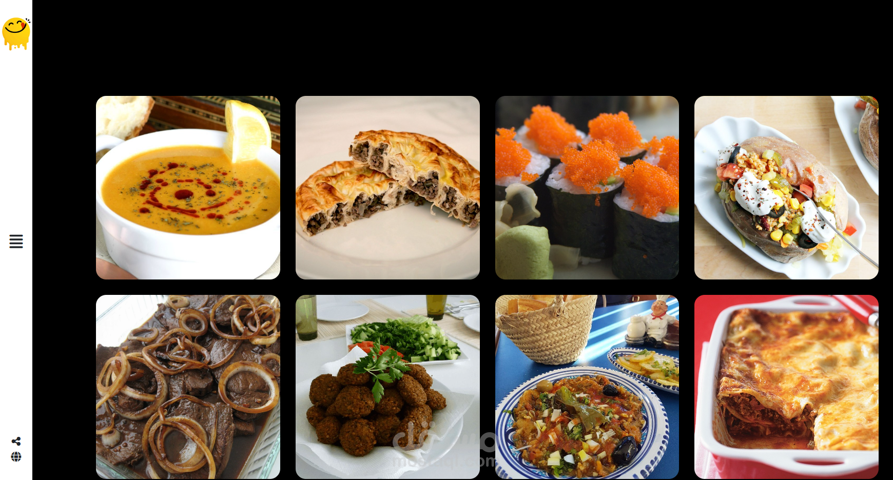 موقع لمطعم لعرض جميع الوجبات بالوصفات والصور التعريفية