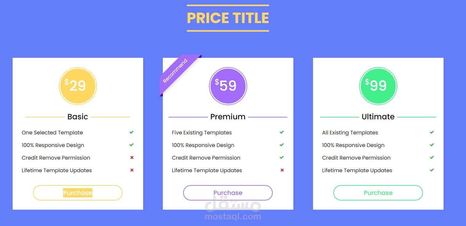 price card