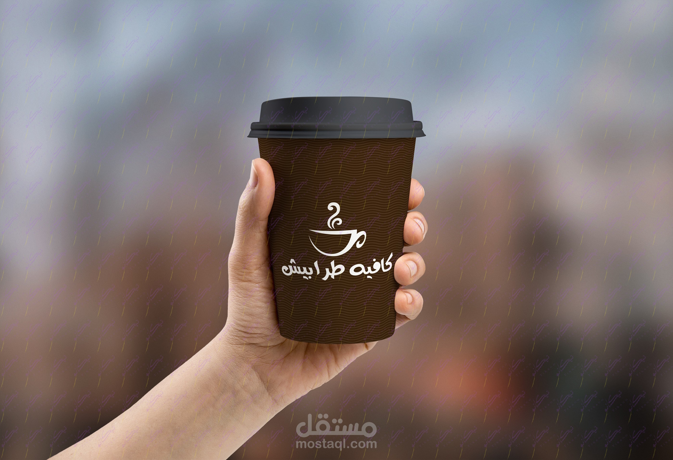تصميم أكواب ورقية لكافيه طرابيش