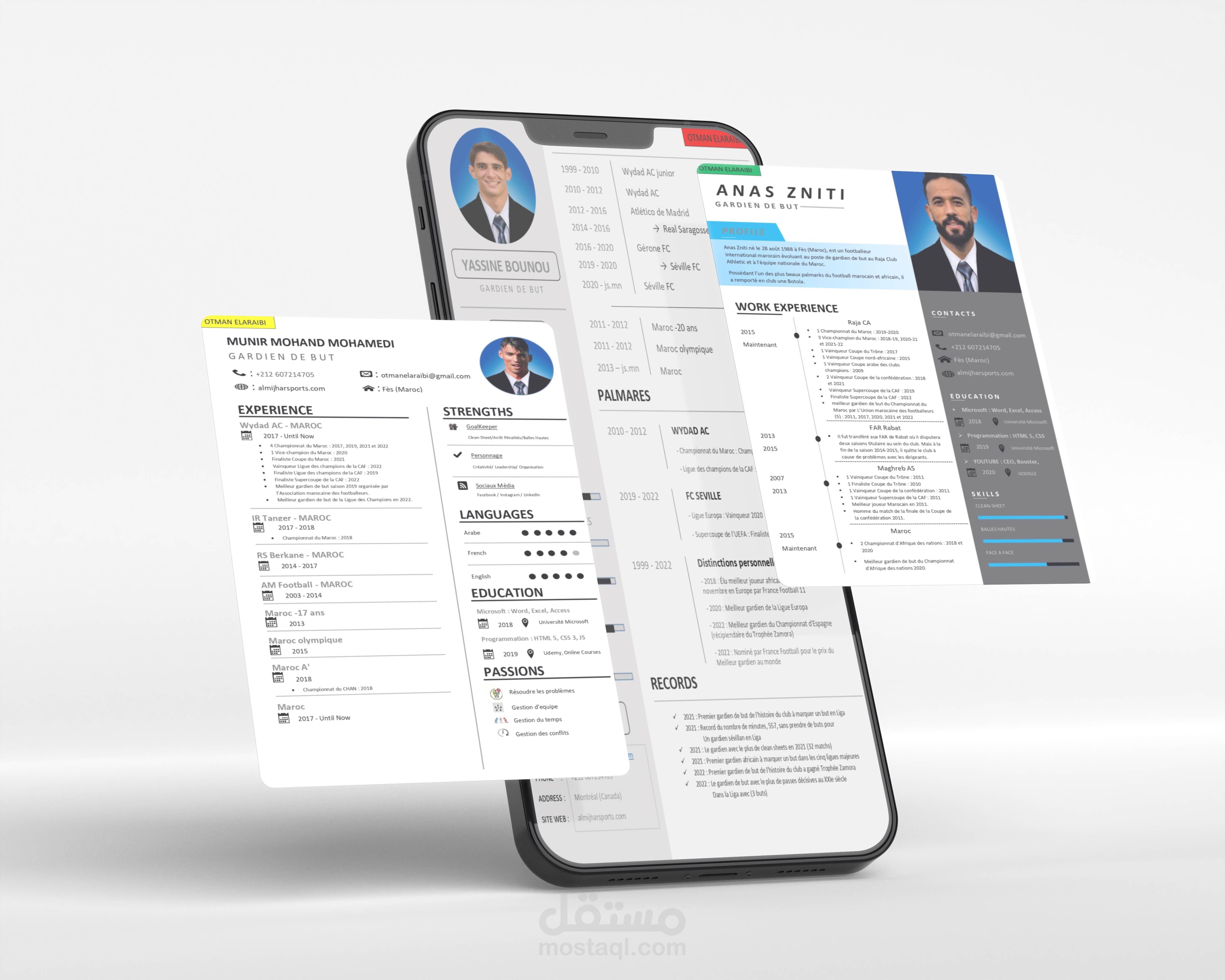 تصاميم لبعض السير الذاتية CV مع اضافة mockup لها