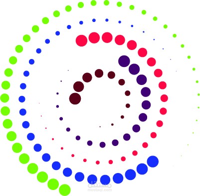 النقاط الملونة الدائرية