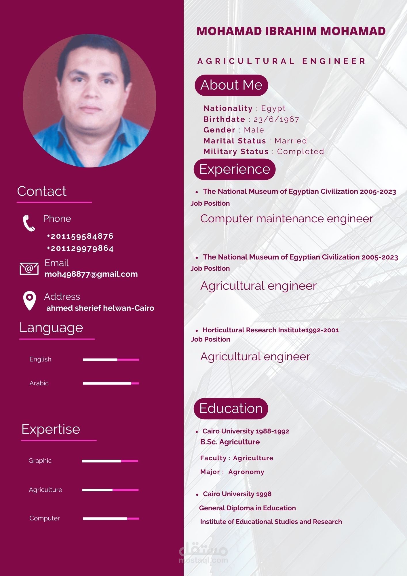 عمل C.V احترافي