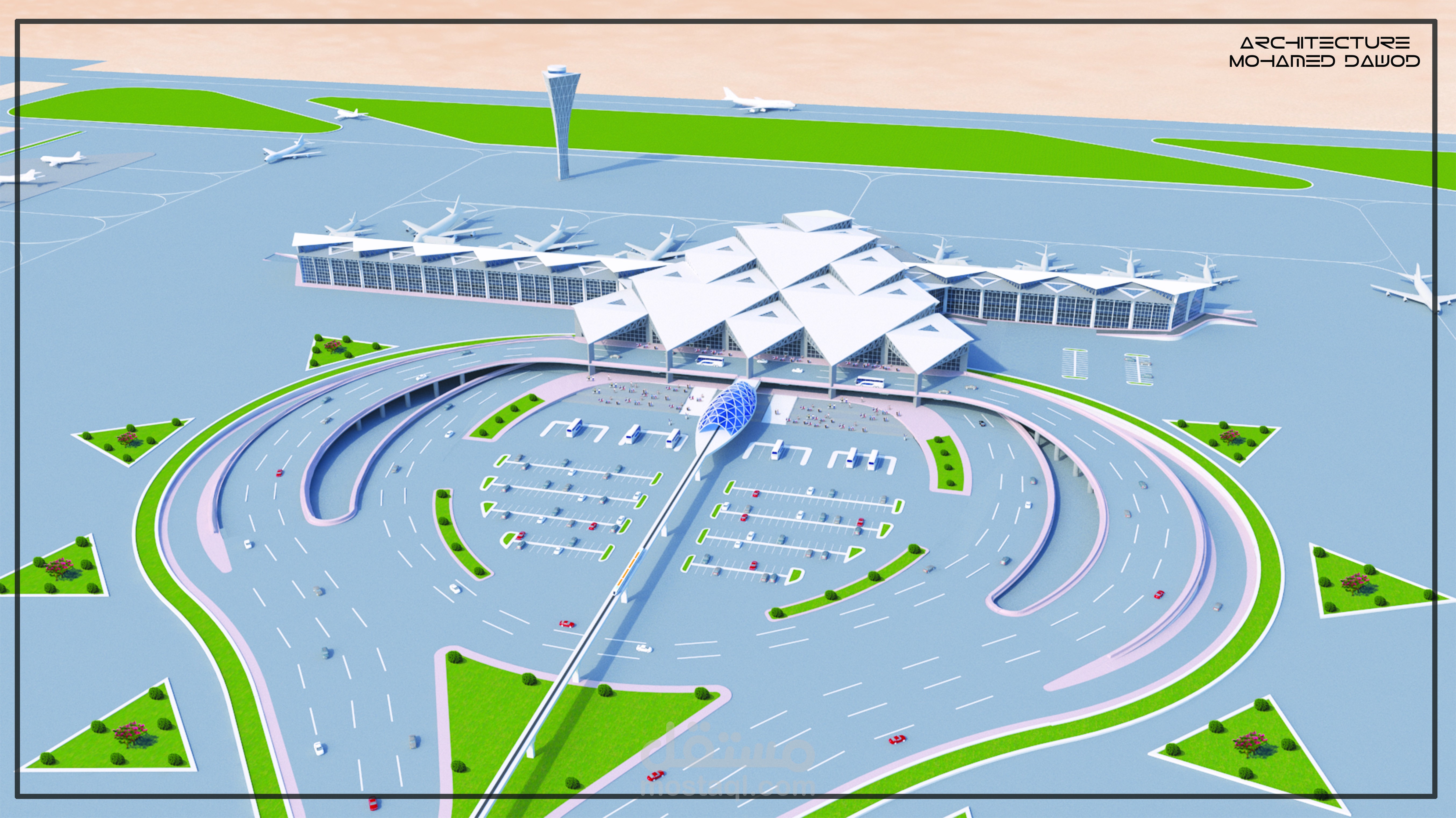 مشروع مقترح لمطار العاصمة الادارية الجديدة فى مصر