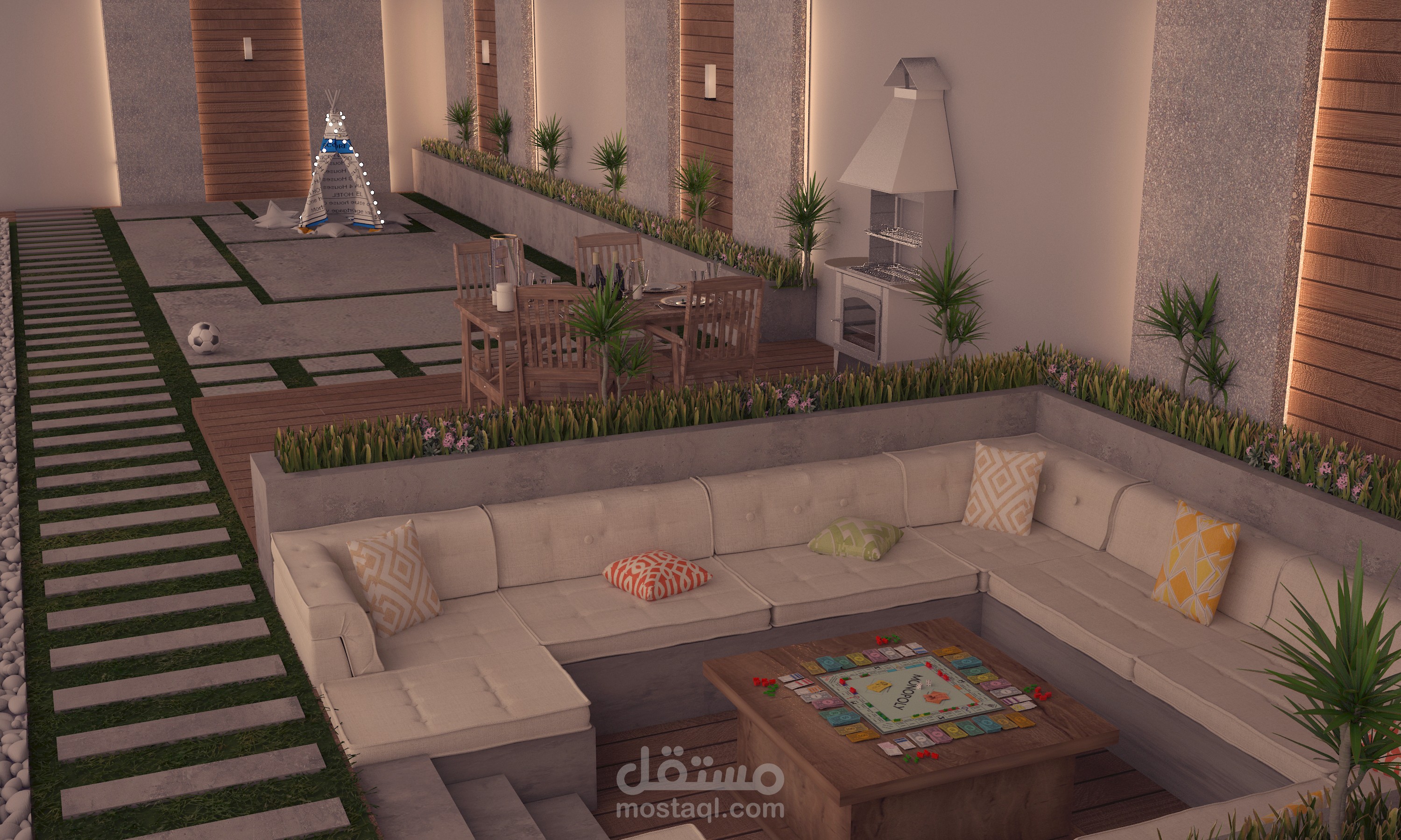 تصميم حديقة خلفية