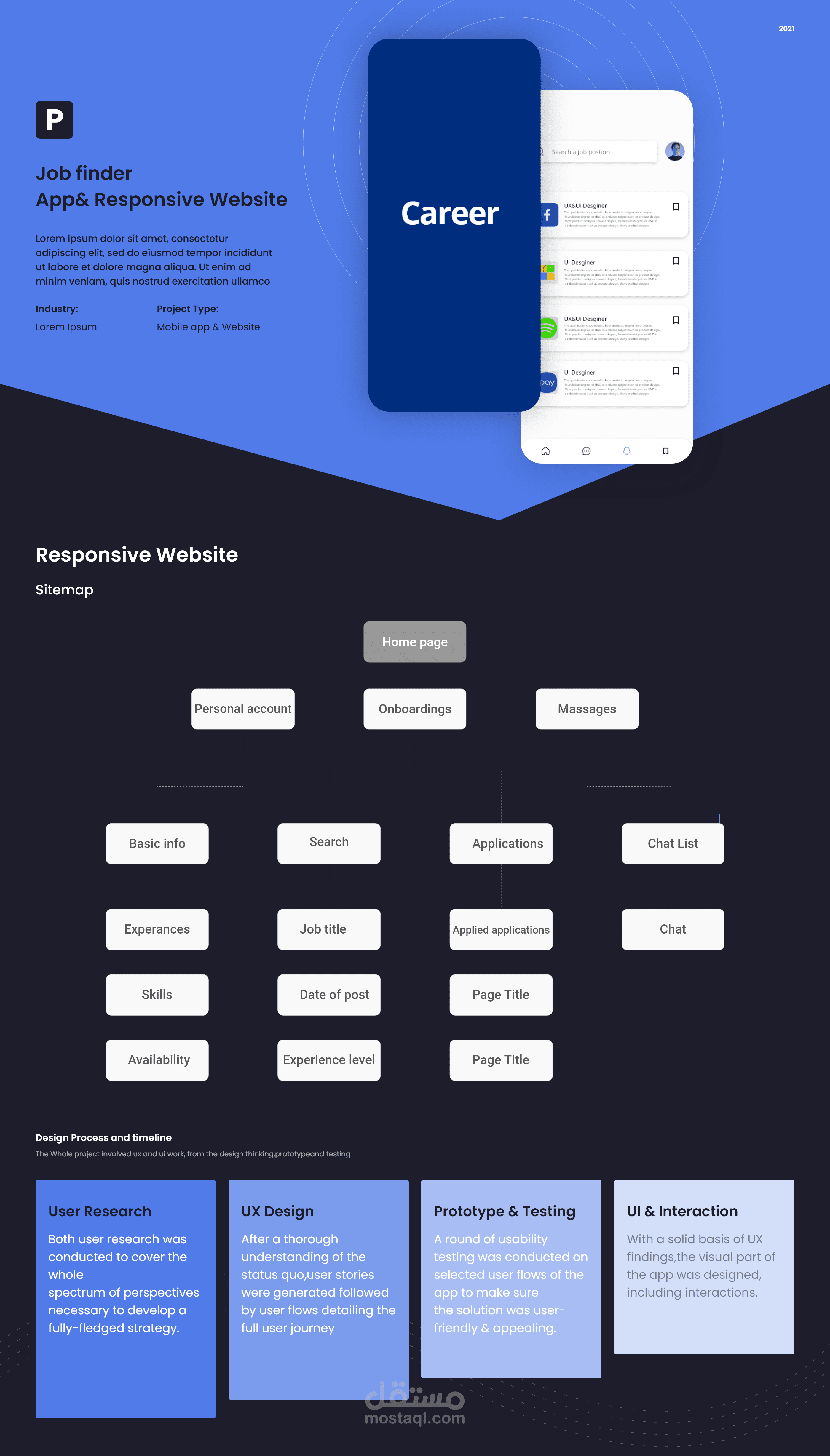 Job finder App& Responsive Website