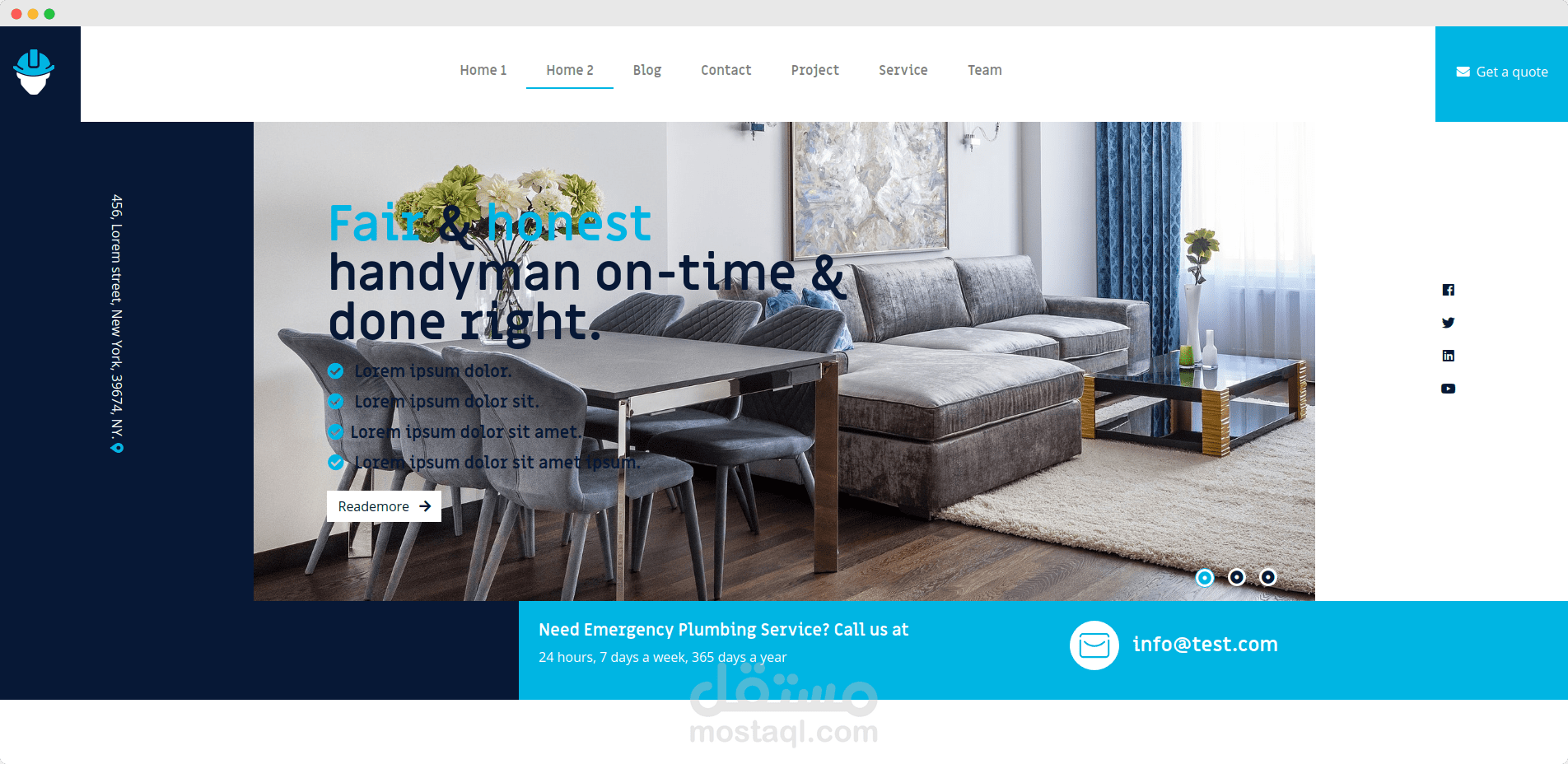 موقع لشركة في مجال Real Estate