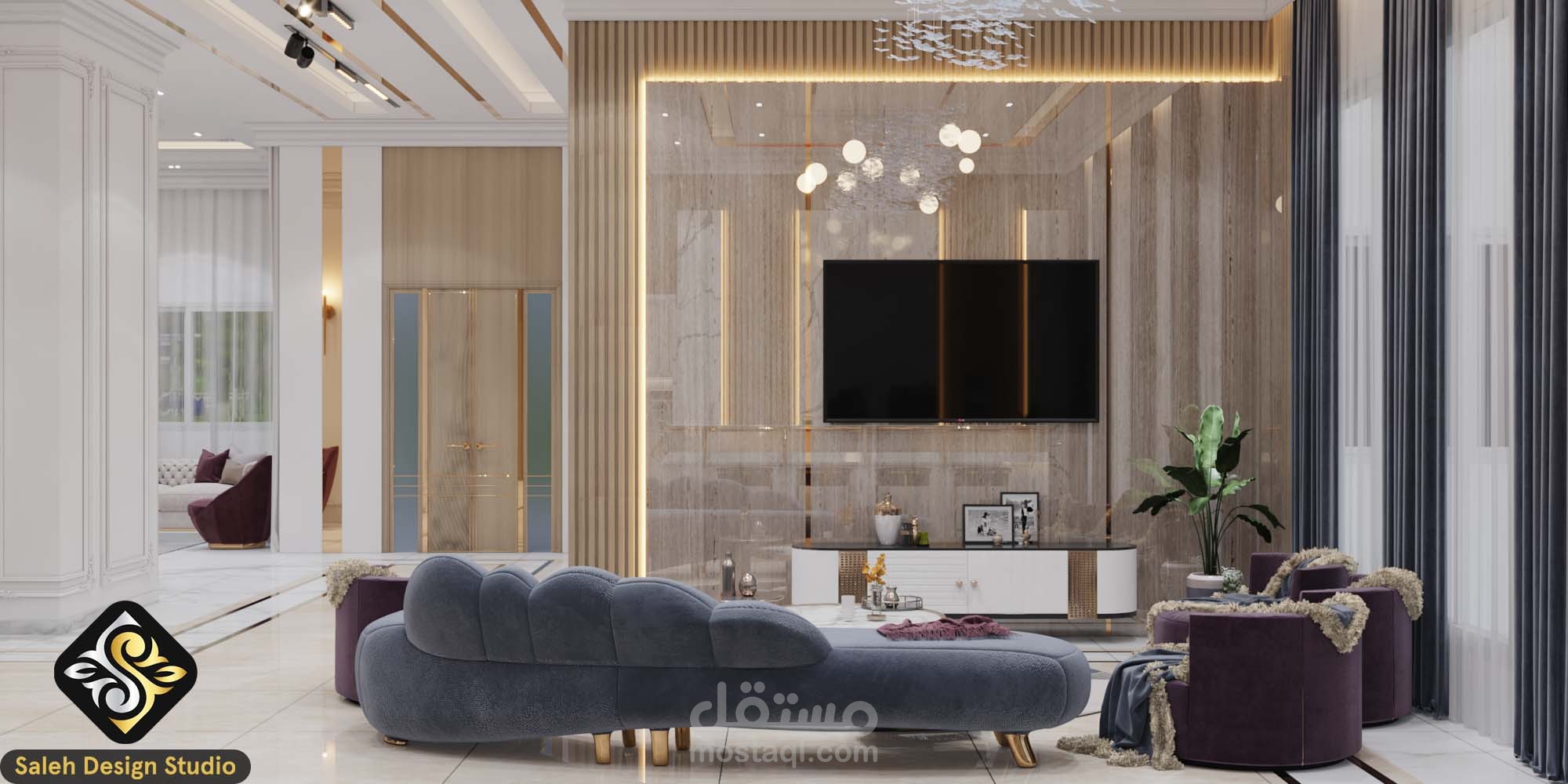 تصميم صالة عائلية في السعودية