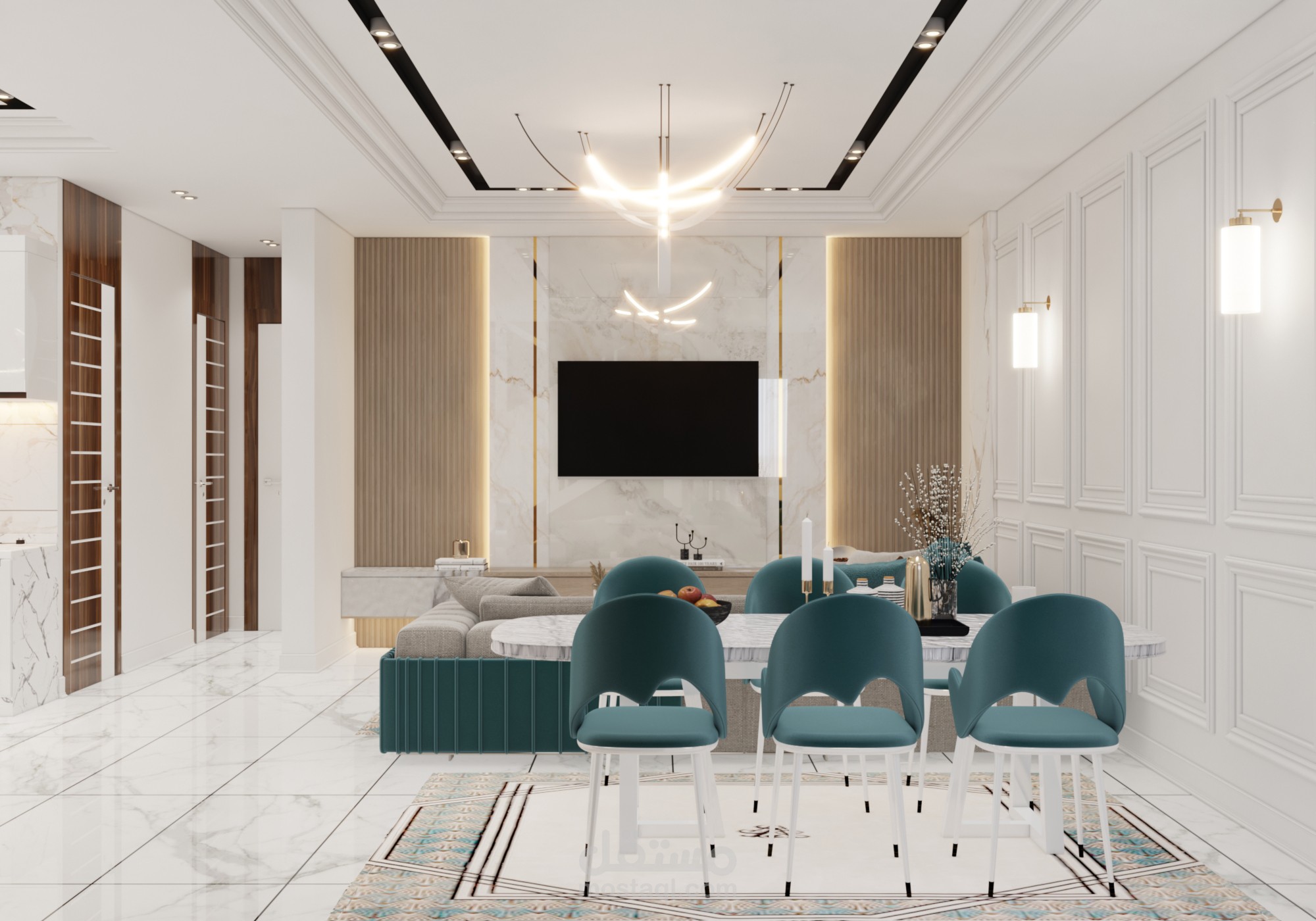تصميم شقة سكنية مودرن