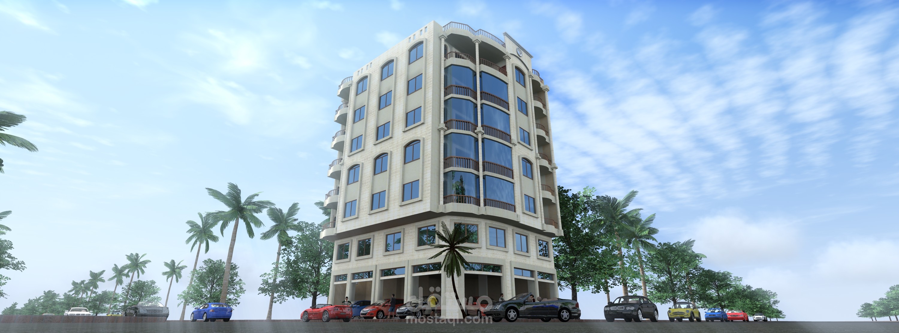 تصميم معماري كامل لعمارة سكنية