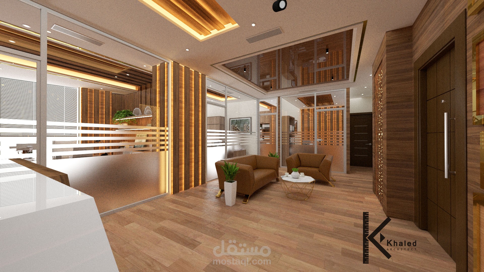 مكتب شركة أخشاب على الطراز المودرن