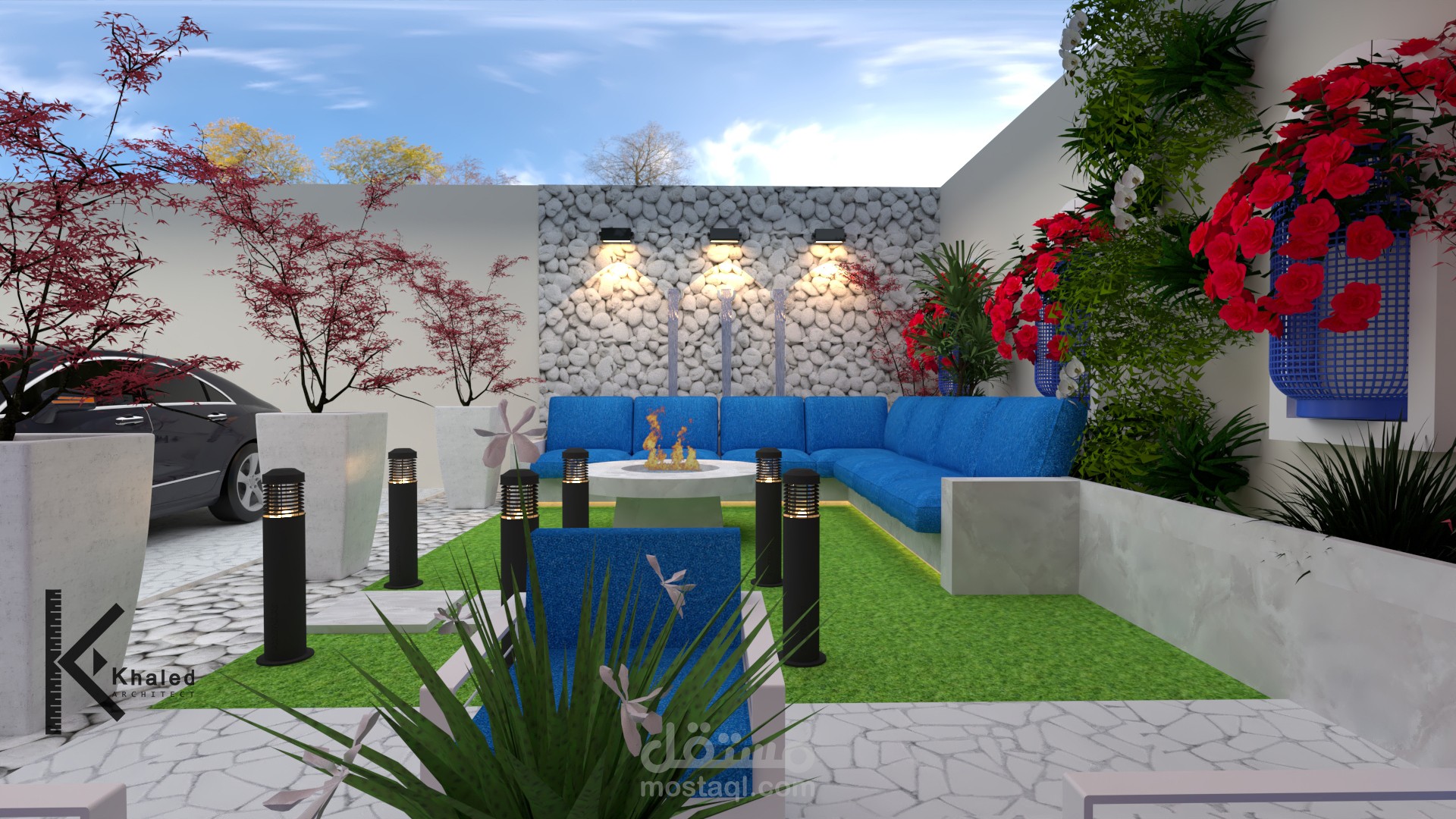 تصميم حديقة على الطراز الروماني