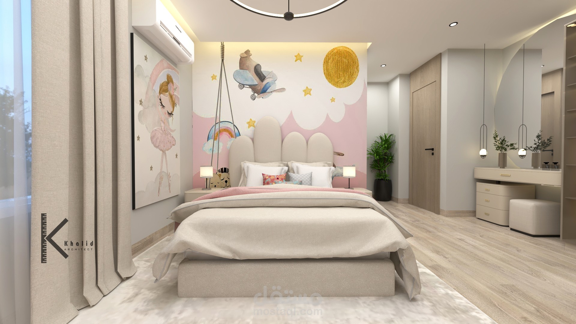 فرفة نوم بنت طراز مودرن