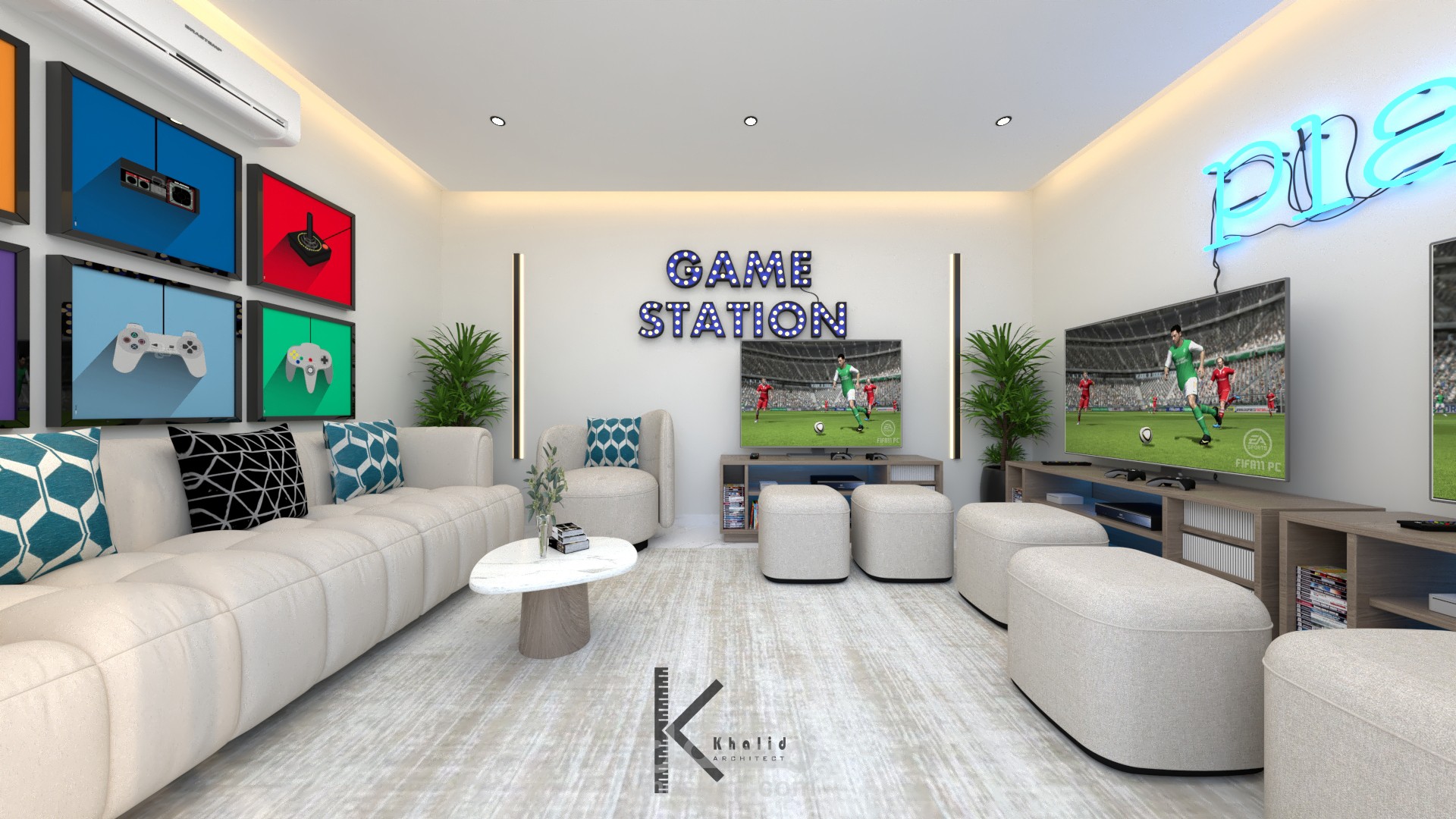 غرفة جمينج مع جلسه