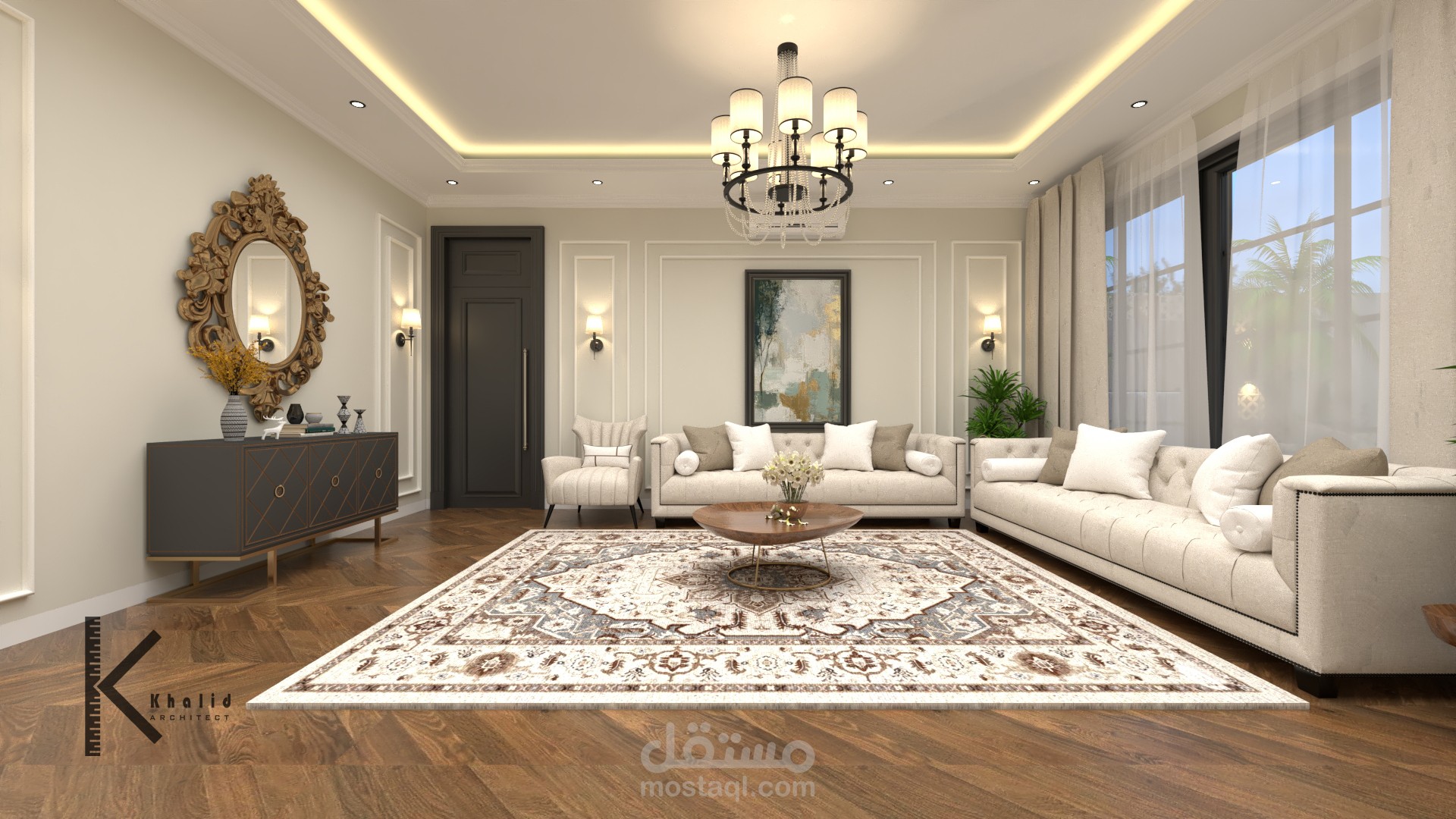 تصميم داخلي فيلا على الطراز الكلاسيك