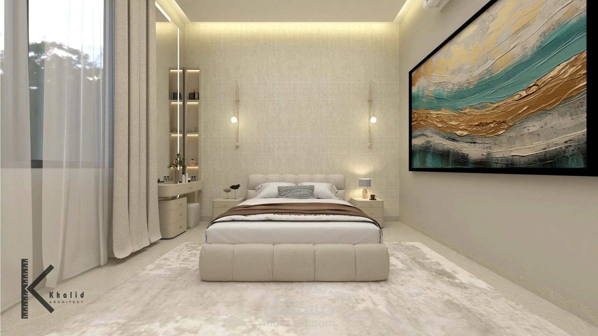 غرفة نوم على الطراز المودرن