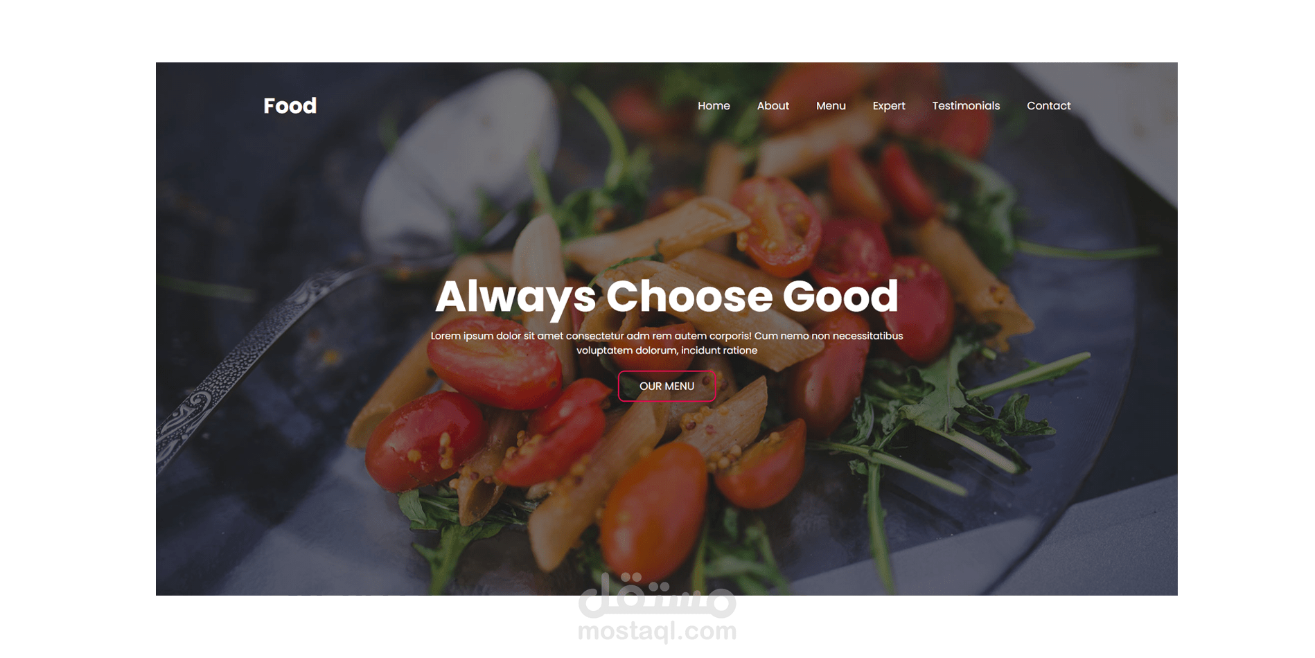 موقع الكتروني خاص بمطعم