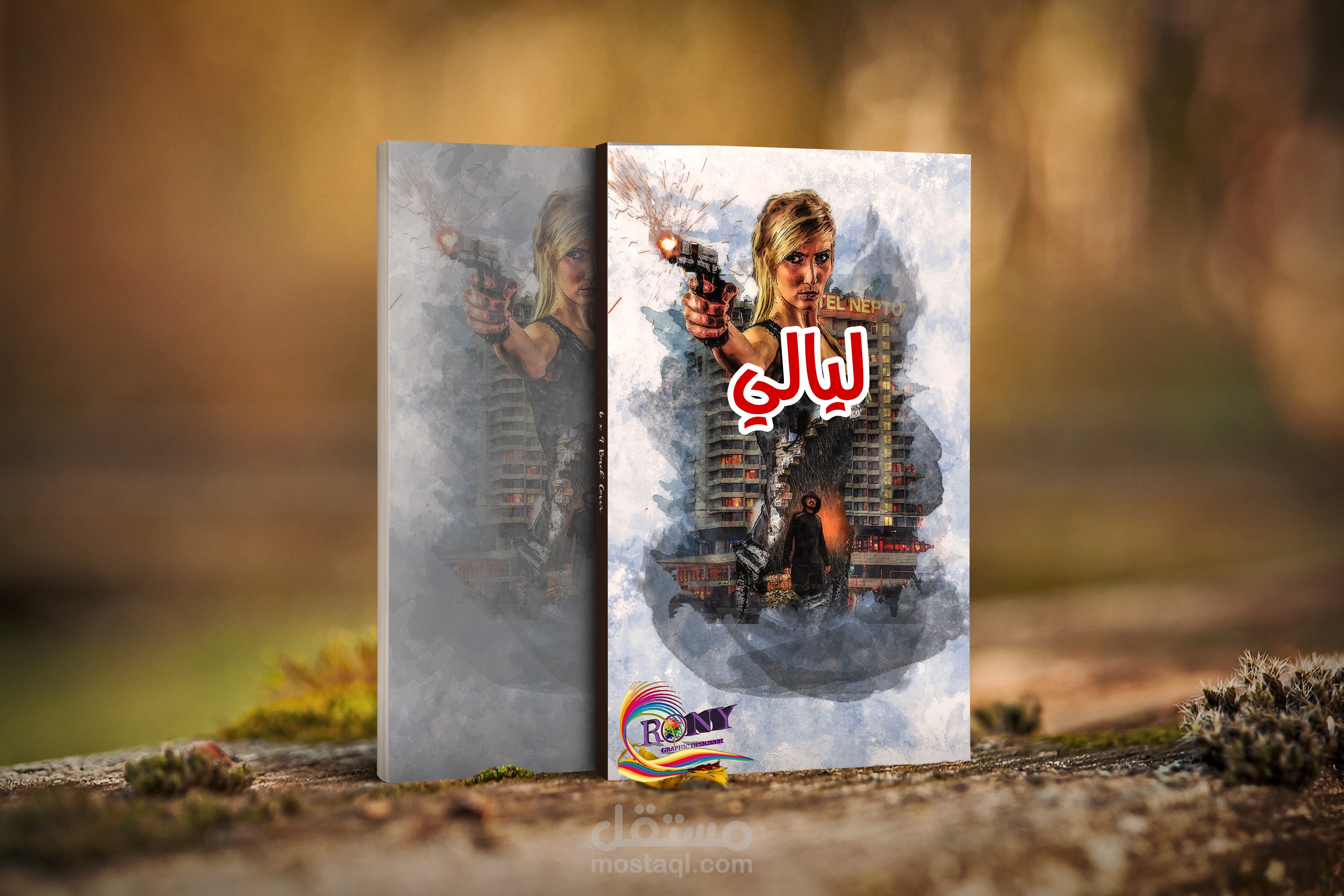 تصميم غلاف رواية جريمة واثارة (ليالي)