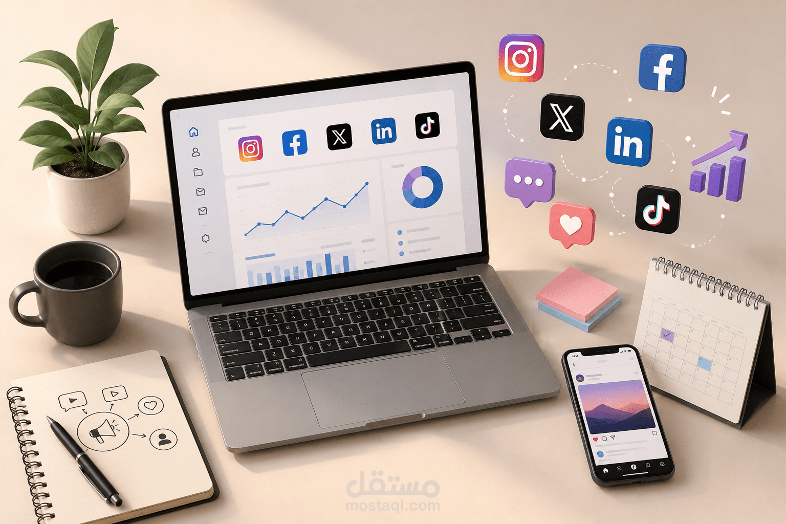 ادارة حسابات التواصل الاجتماعي