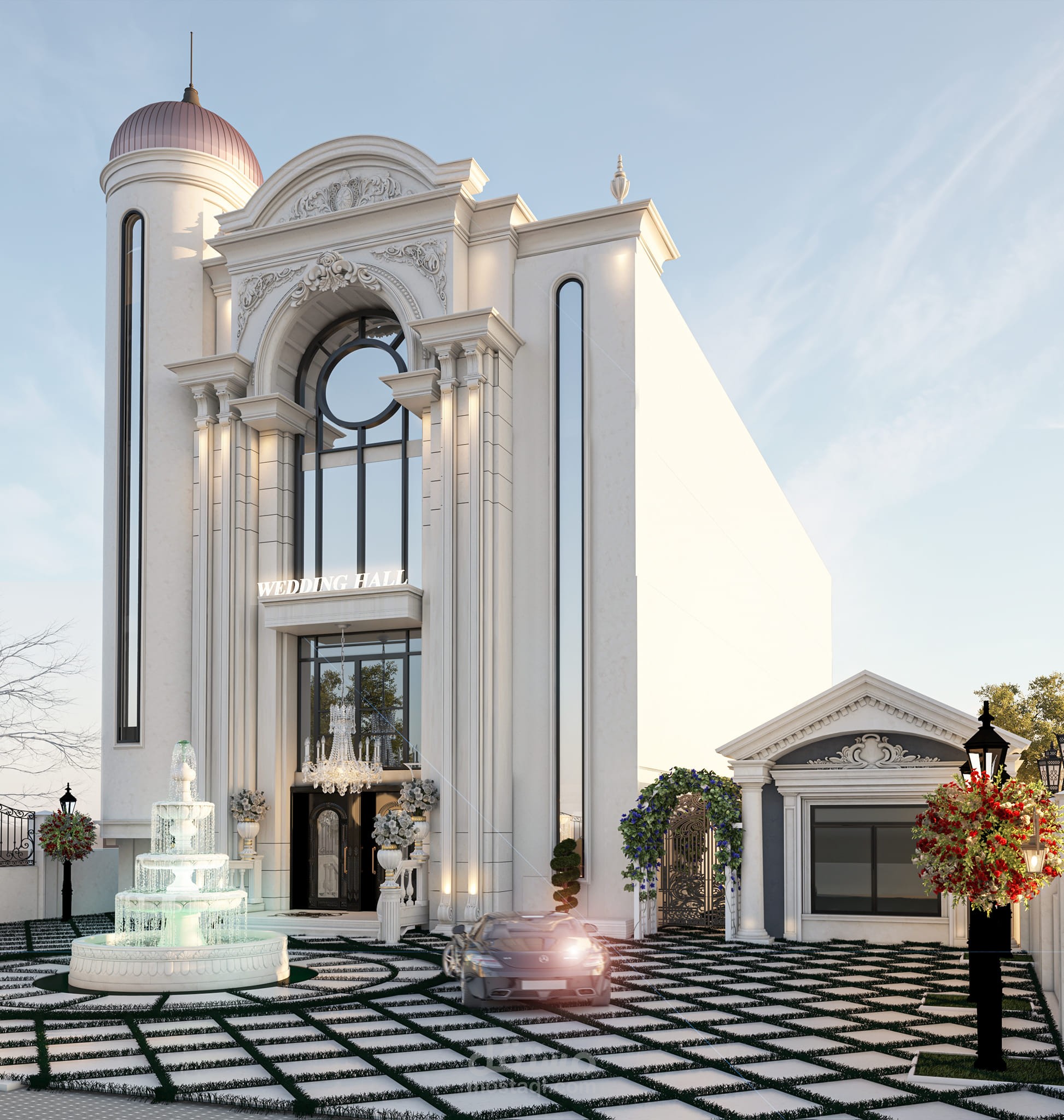 تصميم انشائي كامل لقاعات المناسبات