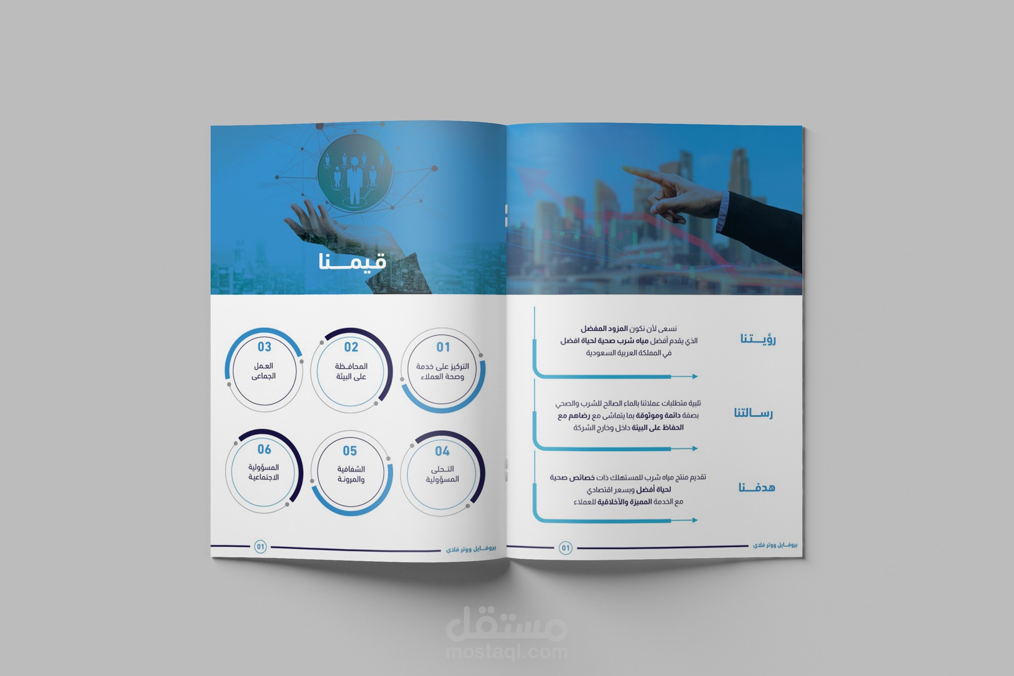 تصميم بروفايل لشركة مياه