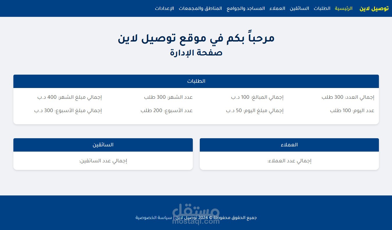 مشروع توصيل طلبات