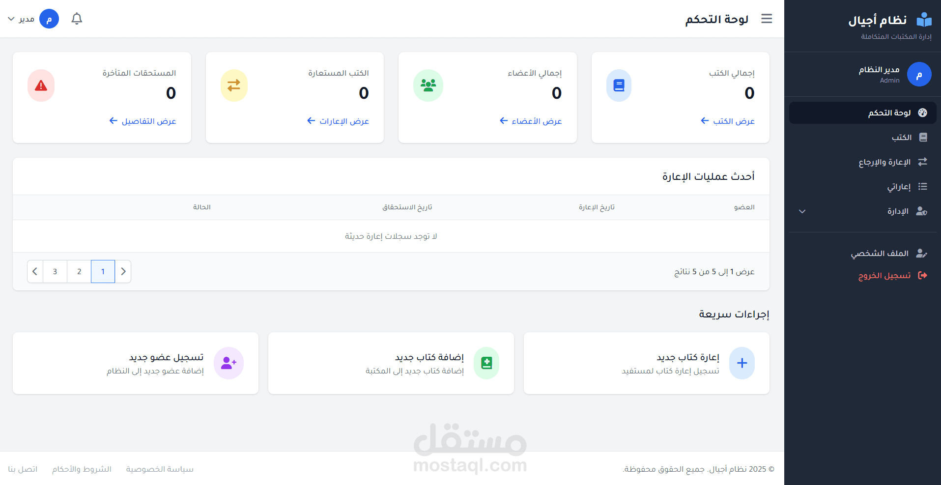 مشروع إعارة الكتب وإدارتها