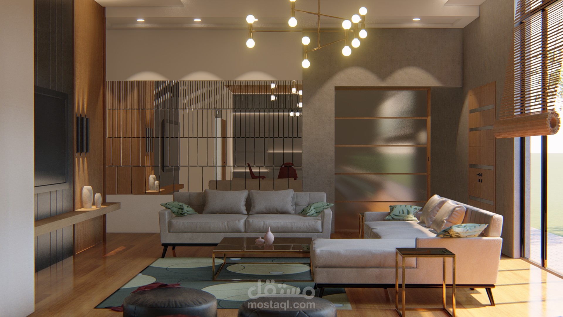 تصاميم فراغات معيشية بطابع مودرن