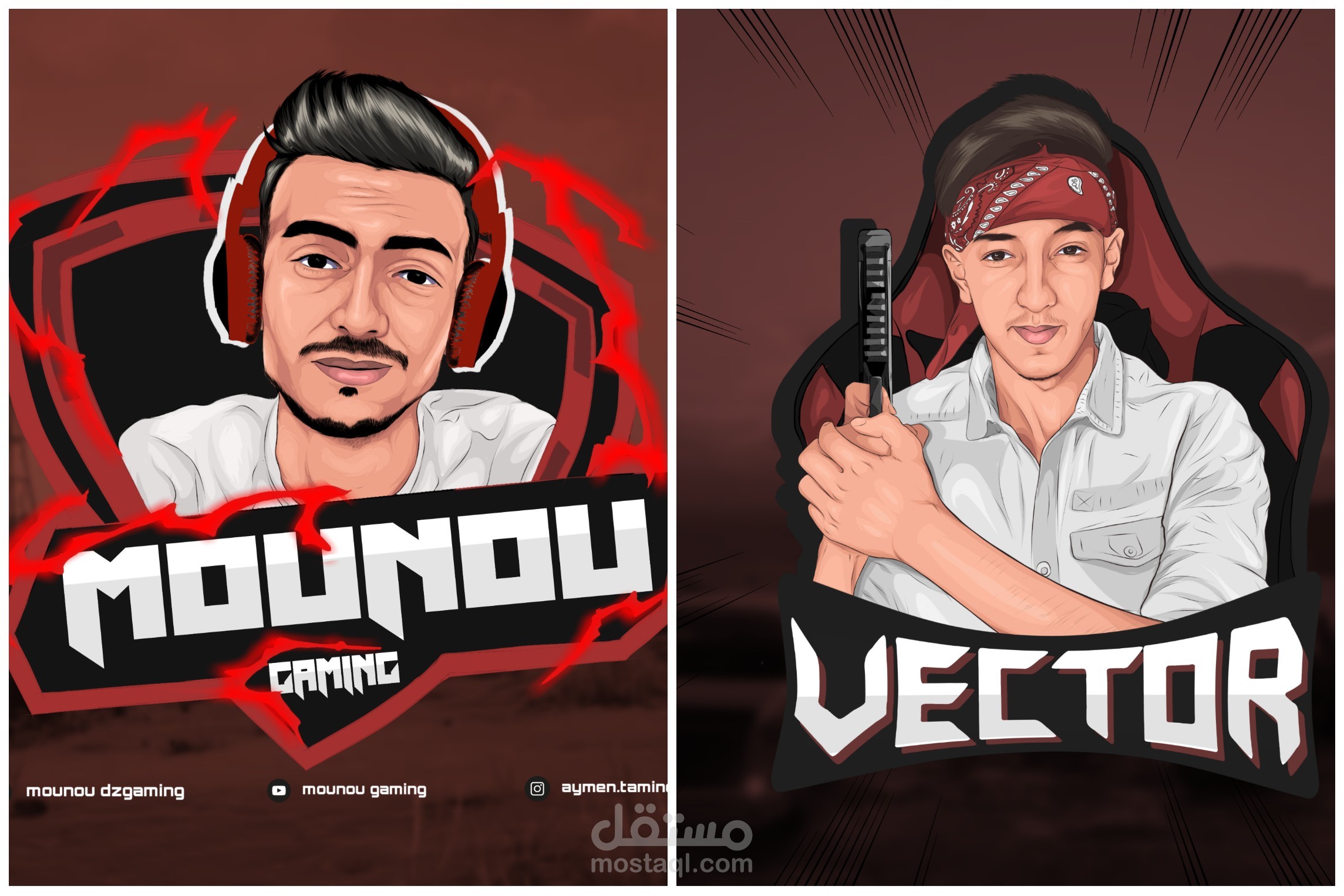 تصميم شعار كرتوني لليوتيوب و انترو