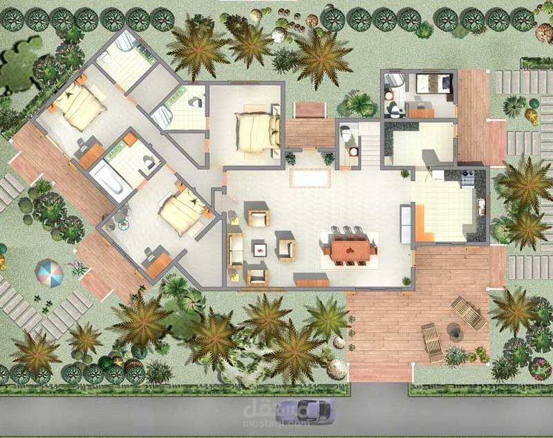 فيلا سكنية من طابق ارضي و قبو و حديقة