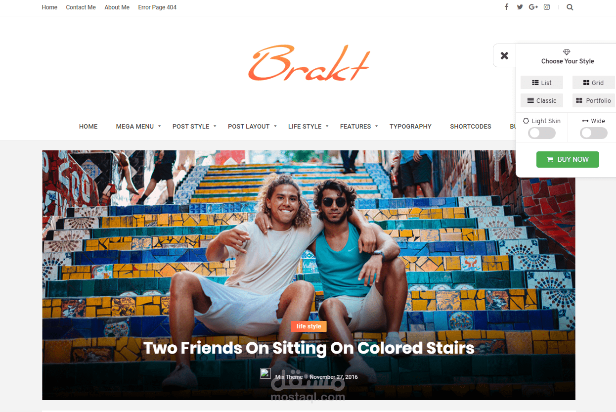 قالب مدون نظيف وأنيق وشخصي مصمم خصيصًا للمدونين المبدعين