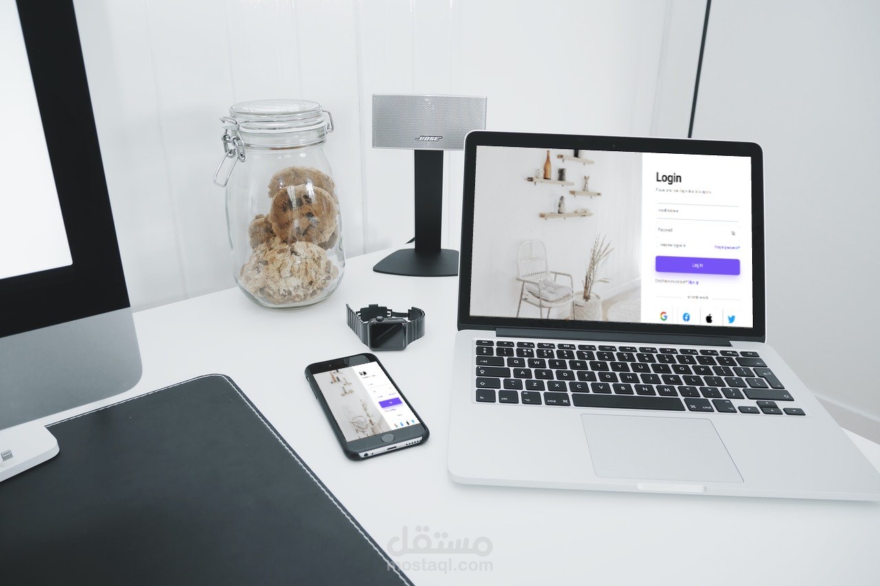 تصميم  موقع كامل يحتوي على صفحة login وصفحة sign up  بشكل جذاب وعصري