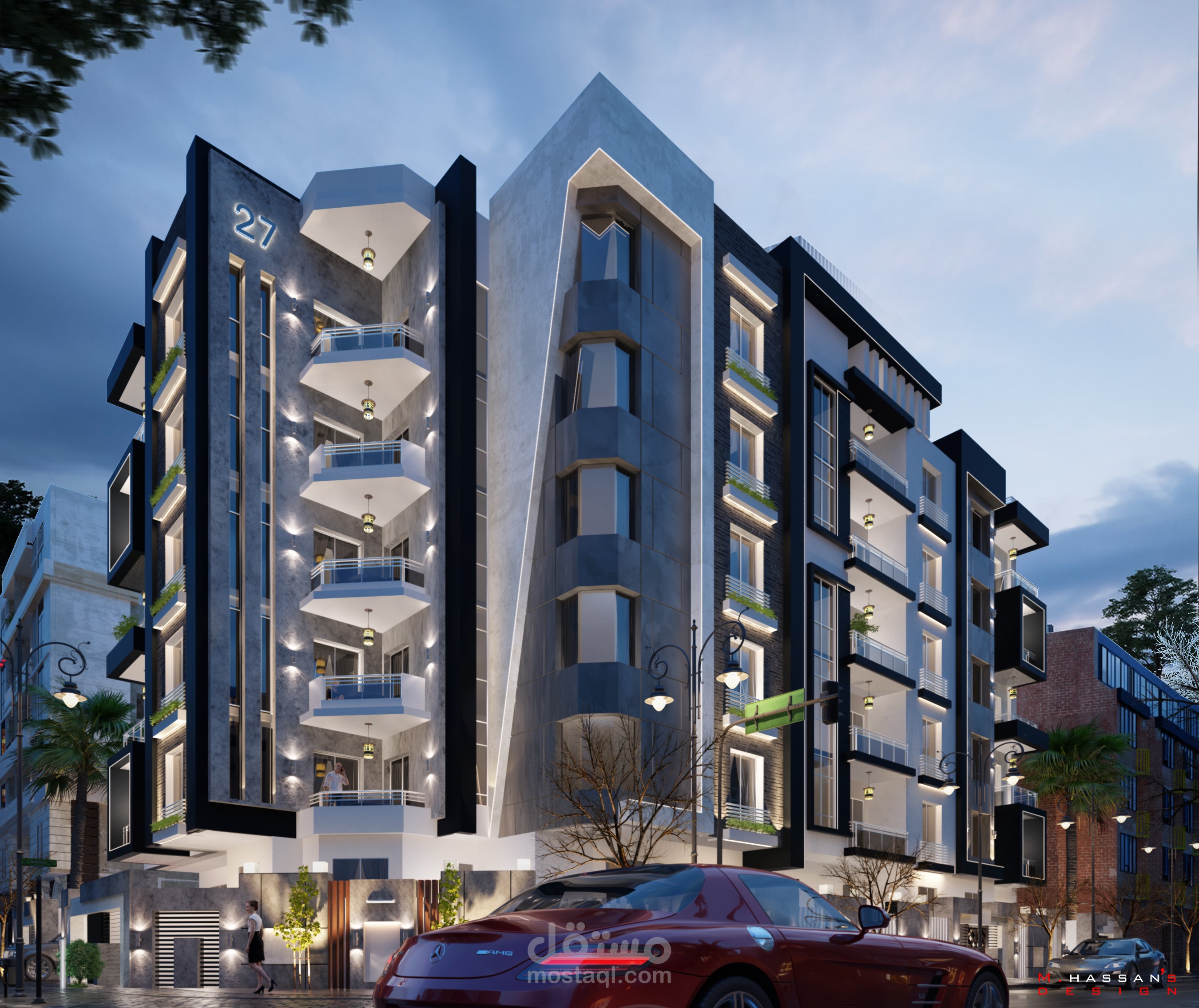 مشروع تصميم مبنى سكني