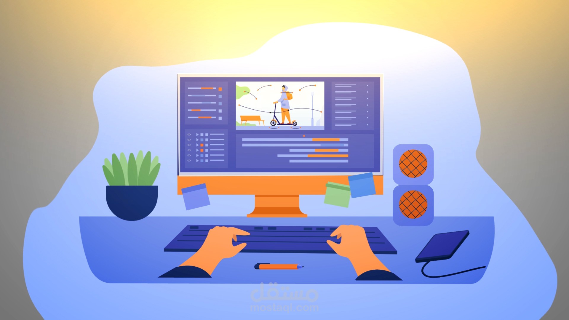 فيديو موشن جرافيك ترويجي لعمل فيديوهات موشن جرافيك باحترافية مع خدمة تعليق صوتي.