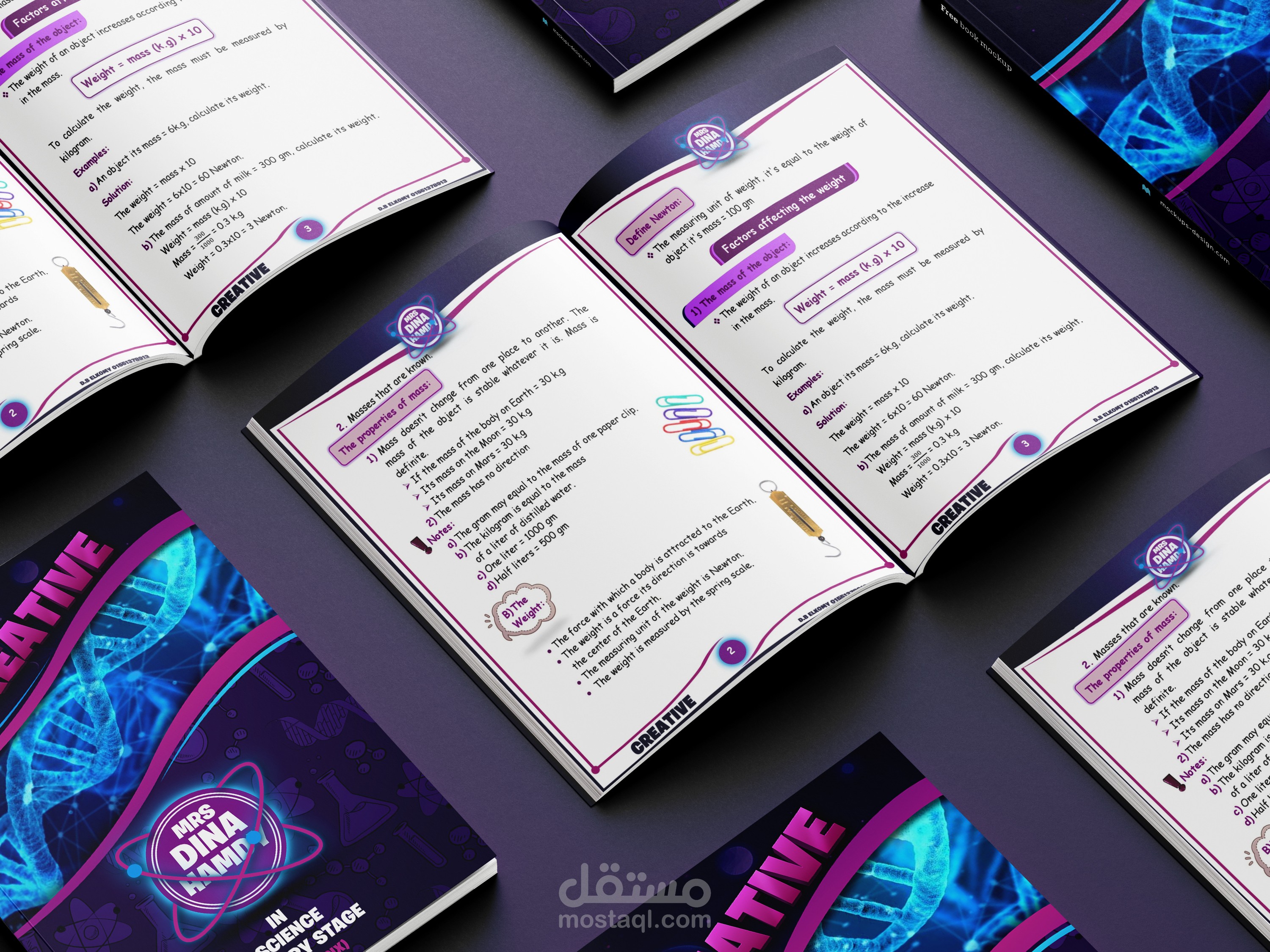 تصميم داخلي لمذكرة Creatove + تصميم غلاف للمئكرة