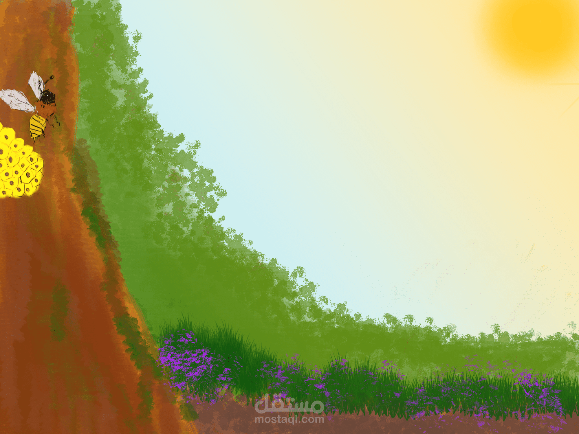 طبيعة خلابة ورسم تحت الاعداد